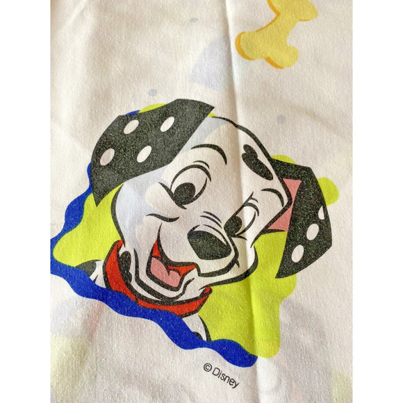 Vintage 101 Dalmatians Twin Flat & Fitted Sheet Set White Disney USA Made - Picture 4 of 6